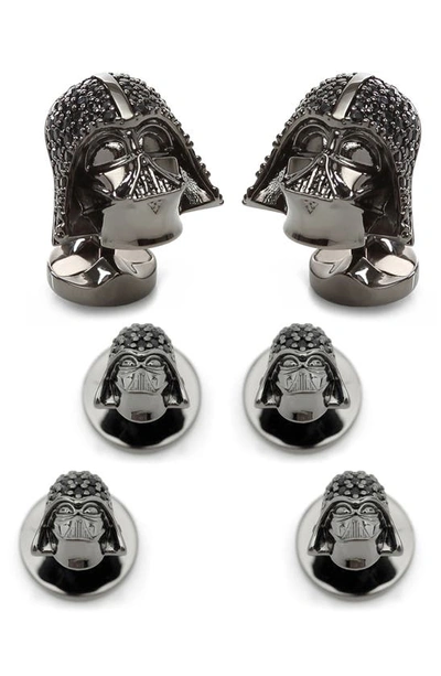 Cufflinks, Inc Star Wars Darth Vader Crystal Cuff Link & Stud Set In Black