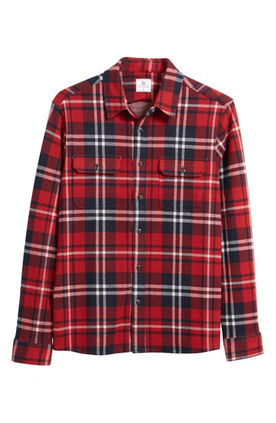Shop 7 Diamonds Generation Plaid Double Knit Button-up Shirt In Red