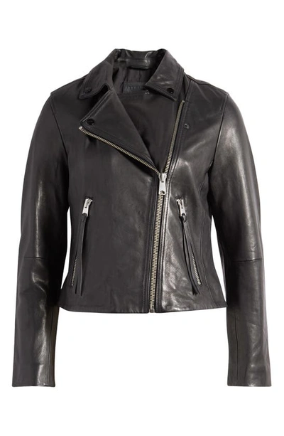 Shop Allsaints Dalby Leather Biker Jacket In Black