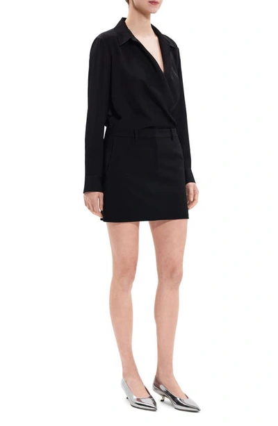 Shop Theory Crepe Miniskirt In Black