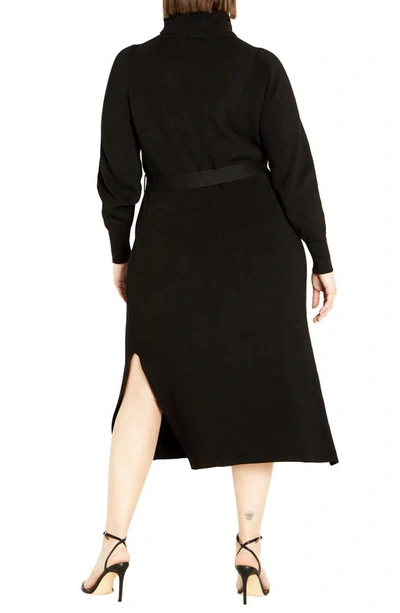 Shop City Chic Kara Long Sleeve Sweater Dress In Black