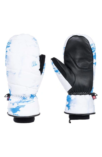 Shop Roxy Flint Creek Water Repellent Ski Mittens In Clouds