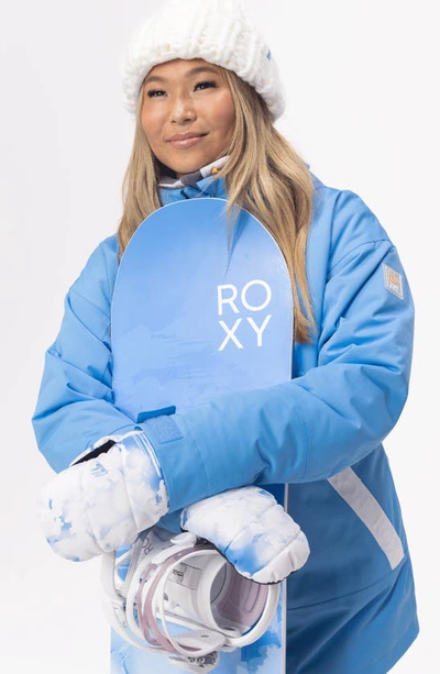 Roxy Flint Creek Water Repellent Ski Mittens In Clouds