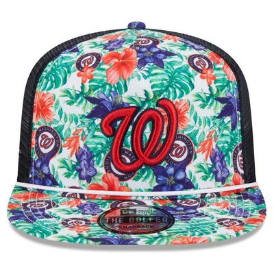 Shop New Era Washington Nationals Tropic Floral Golfer Lightly Structured Snapback Hat In Red