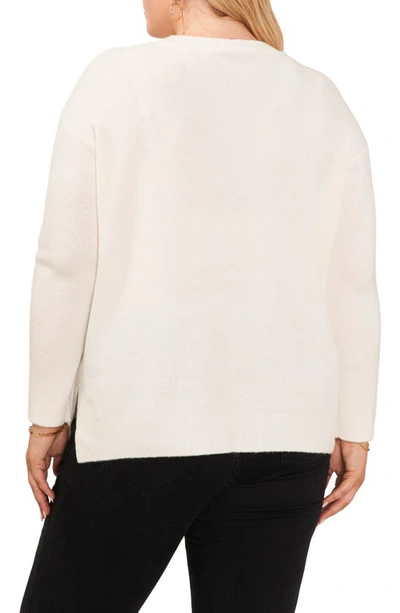 Shop Vince Camuto Sequin Stripe Sweater In Antiq White