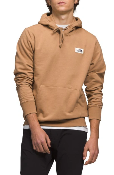 Shop The North Face Heritage Patch Recycled Cotton Blend Hoodie In Almond Butter