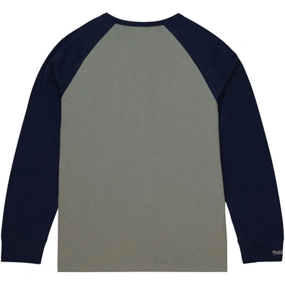 Shop Mitchell & Ness Gray Georgetown Hoyas Legendary Slub Raglan Long Sleeve T-shirt