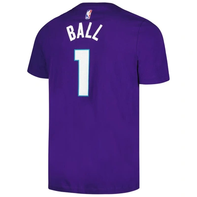 Shop Jordan Brand Lamelo Ball Purple Charlotte Hornets 2022/23 Statement Edition Name & Number T-shirt