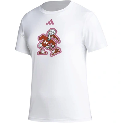 Shop Adidas Originals Adidas White Miami Hurricanes Aeroready Breast Cancer Awareness Pregame T-shirt