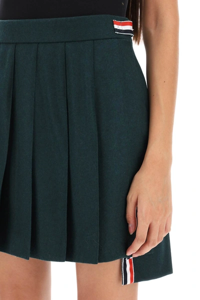 Shop Thom Browne Flannel Mini Pleated Skirt