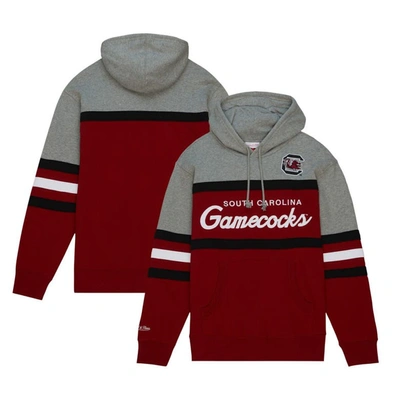 MITCHELL & NESS MITCHELL & NESS GARNET SOUTH CAROLINA GAMECOCKS HEAD COACH PULLOVER HOODIE 