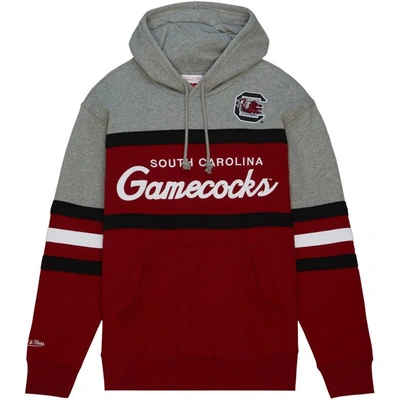 MITCHELL & NESS MITCHELL & NESS GARNET SOUTH CAROLINA GAMECOCKS HEAD COACH PULLOVER HOODIE 