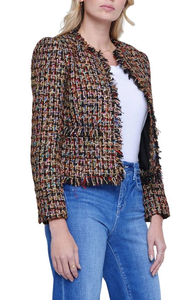 Shop L Agence Angelina Metallic Tweed Jacket In Multicolor Tweed