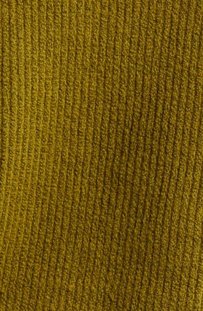 Open Edit Rib Half Zip Sweater In Olive Avocado