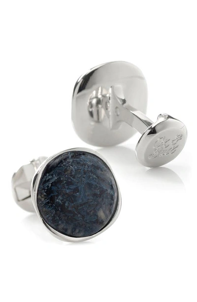 Cufflinks, Inc Men's Ox And Bull Trading Co. Sterling Silver & Pietersite Cufflinks In Navy