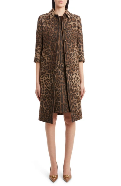 Shop Dolce & Gabbana Dégradé Leopard Print Jacquard Jacket In Print Leo