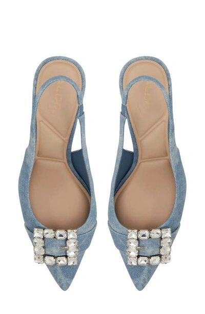 Shop Aldo Carlita Crystal Buckle Slingback Pump In Medium Blue