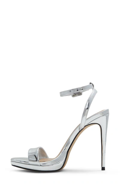 Aldo Kat Ankle Strap Platform Sandal In Silver