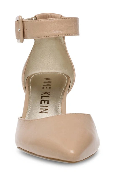 Shop Anne Klein Fabulist Ankle Strap Pump In Natural