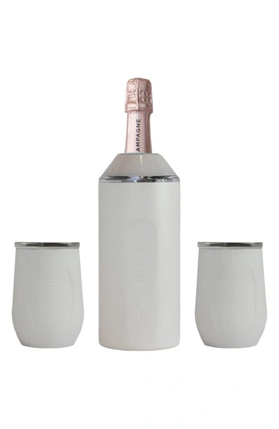 Shop Vinglace Wine Bottle Chiller & Tumbler Gift Set In Stone