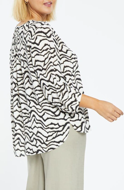 Shop Nydj Semisheer Pintuck Blouse In Zebra Edge