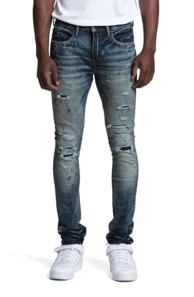 Shop Prps Reginald Distressed Skinny Fit Jeans In Indigo
