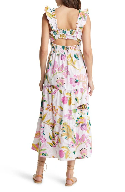 Shop Banjanan Harriet Print Ruffle Maxi Dress In Muse Spring