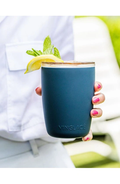 Shop Vinglace Vinglacé Glass Lined Stainless Steel Everyday Glass In Navy