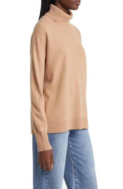 Nordstrom Cashmere Turtleneck Sweater In Camel