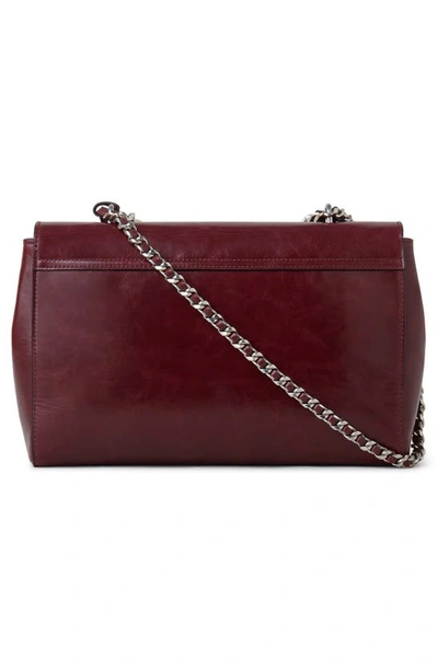 Shop Mulberry Medium Lily Wrinkly Leather Shoulder Bag In Black Cherry