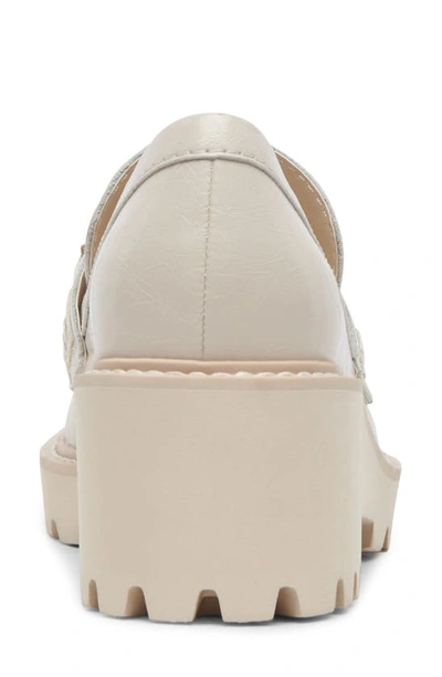 Shop Dolce Vita Harlen Platform Loafer In Ivory Crinkle Patent