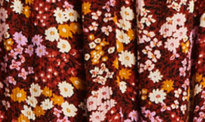 Shop Billabong Beach Vibes Floral Cover-up Dress In Deep Sienna