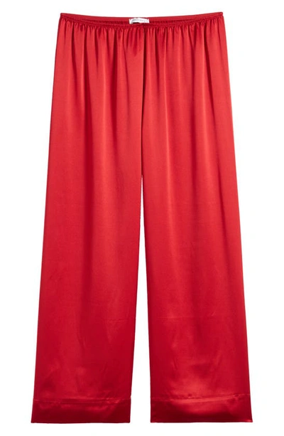 Shop Simone Perele Dream Satin Pajama Pants In Tango Red