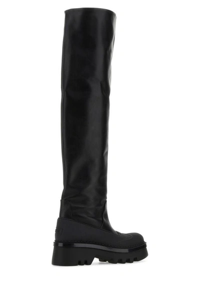 Chloé Leather Knee-high Boots With Tank Sole In Multicolor