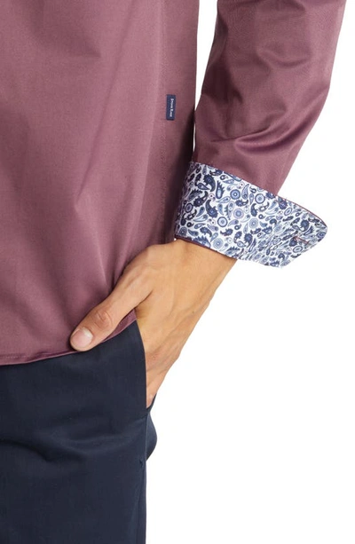 Stone Rose Dry Touch® Performance Button-up Shirt In Purple