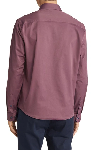 Stone Rose Dry Touch® Performance Button-up Shirt In Purple