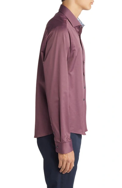 Stone Rose Dry Touch® Performance Button-up Shirt In Purple