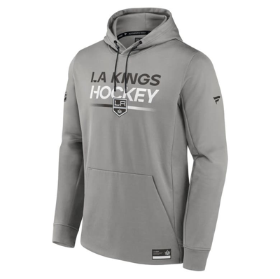 Shop Fanatics Branded  Gray Los Angeles Kings Authentic Pro Pullover Hoodie