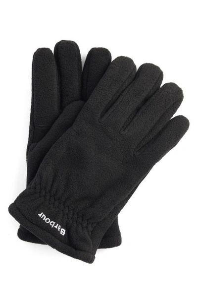 Shop Barbour Coalfield Fleece Gloves In Black