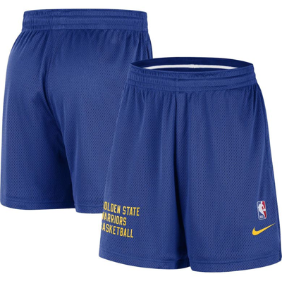 Shop Nike Unisex  Royal Golden State Warriors Warm Up Performance Practice Shorts