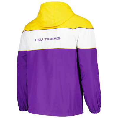G-iii Sports By Carl Banks Purple Lsu Tigers Center Line Half-zip Raglan Hoodie Jacket In Purple