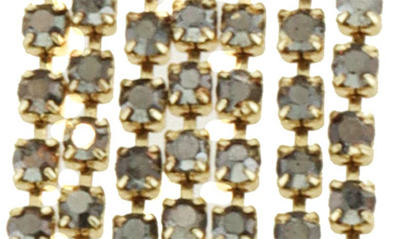 Shop Panacea Crystal Fringe Drop Earrings In Hematite