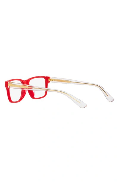 Shop Versace 47mm Rectangular Optical Glasses In Red