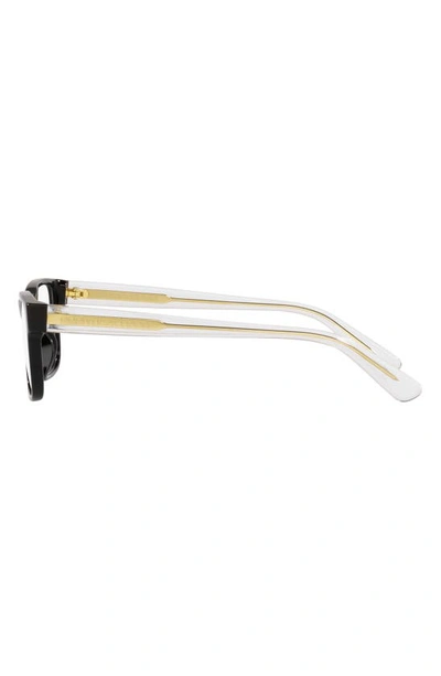 Versace 47mm Rectangular Optical Glasses In Black