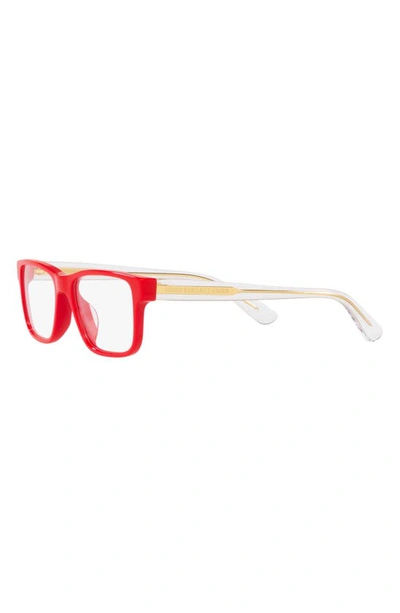 Shop Versace 47mm Rectangular Optical Glasses In Red