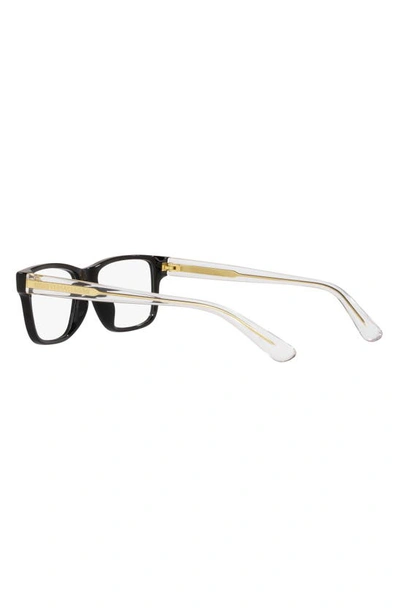 Versace 47mm Rectangular Optical Glasses In Black