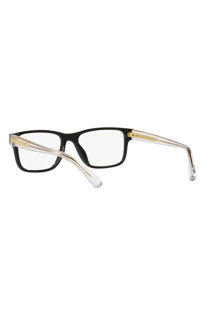 Versace 47mm Rectangular Optical Glasses In Black