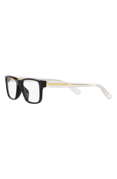 Versace 47mm Rectangular Optical Glasses In Black