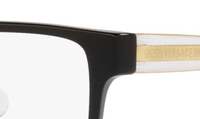 Shop Versace 47mm Rectangular Optical Glasses In Black