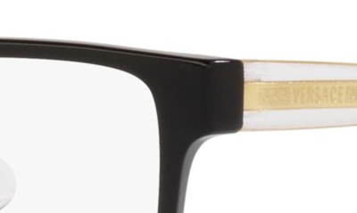 Versace 47mm Rectangular Optical Glasses In Black